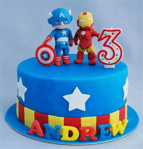 Chocolate layered cake with buttercream frosting and mmf accents. Marvel hero cake!! This time is ironman and captain ...