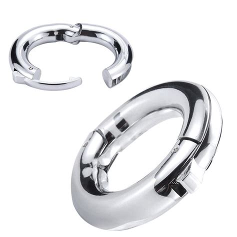 buy ball stretcher stainless steel penis ring scrotum pendant metal cock ring sex toys for men