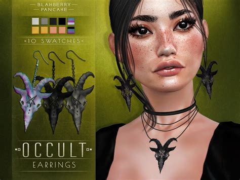 Occult Earrings And Necklace At Blahberry Pancake Sims 4 Updates