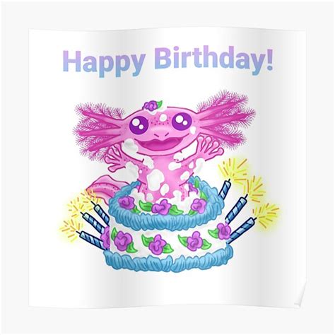 Happy Axolotl Posters Redbubble