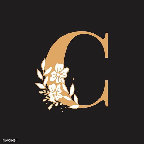 The aesthetic letters can be used by a large number of people and audiences. Botanical capital letter C vector | free image by rawpixel ...