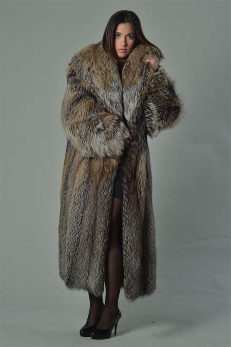 Crystal Fox Fur Coat Hooded Full Length Women S Handmade Brand New Manufacturer Fur Fashion