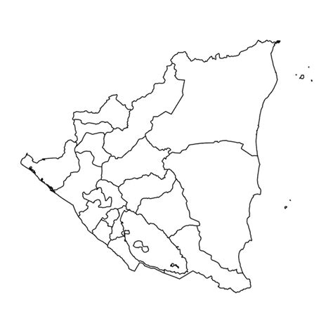 Carte Du Nicaragua Avec Divisions Administratives Illustration