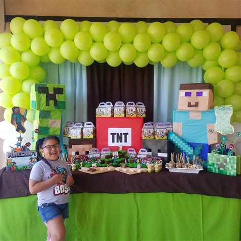 Pin By Nancy Valle On Partys With Images Minecraft Birthday Party