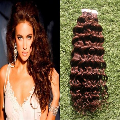 Sexy Grade 7a Virgin Curly Hair Extensions 40pcslot Skin Weft Tape