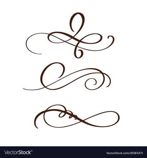 Hand Drawn Flourish Separator Calligraphy Elements
