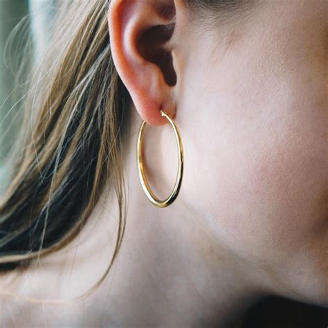 Gold 40mm Hoop Earrings Etsy