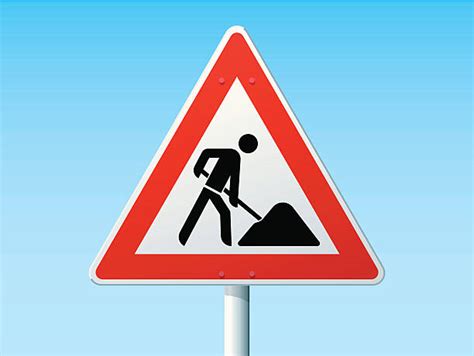 Royalty Free Road Work Ahead Sign Clip Art Vector Images