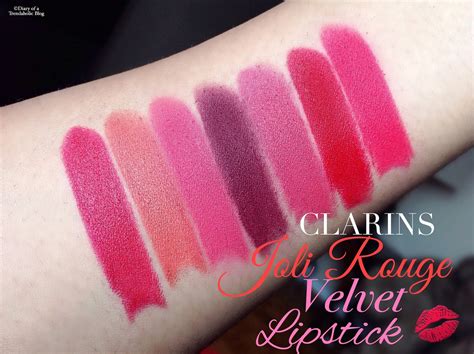 diary of a trendaholic clarins joli rouge velvet lipstick review and swatches