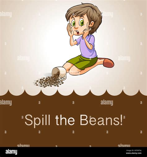 Idiom spill the beans Stock Vector Image & Art - Alamy