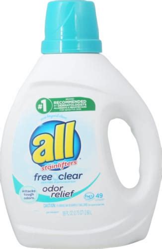 All With Stainlifters Free And Clear Liquid Laundry Detergent 88 Fl Oz