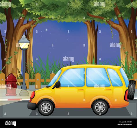 Illustration Of A Yellow Car Stock Vector Image And Art Alamy