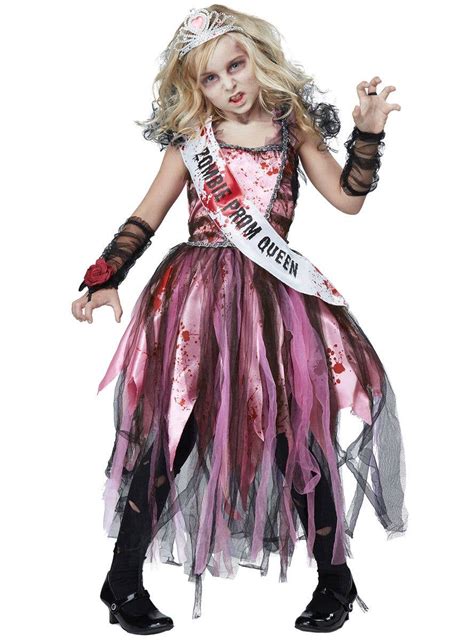 Girls Prom Queen Zombie Dress Up Costume Kids Halloween Costumes