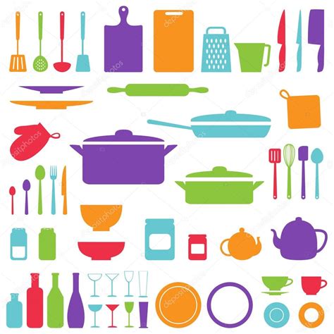 Vector Silhouette Of Kitchen Tools Stock Illustration By ©yuliyam