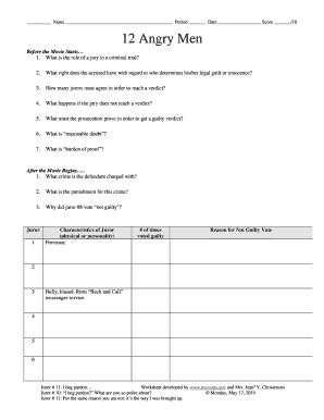 So that servant came and reported these things to his master: 12 Angry Men Worksheet Answers Pdf - Fill Online, Printable, Fillable, Blank | pdfFiller