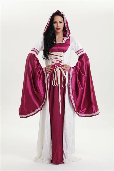 Vintage Women Renaissance Medieval Game Red Costume Cosplay Dress For