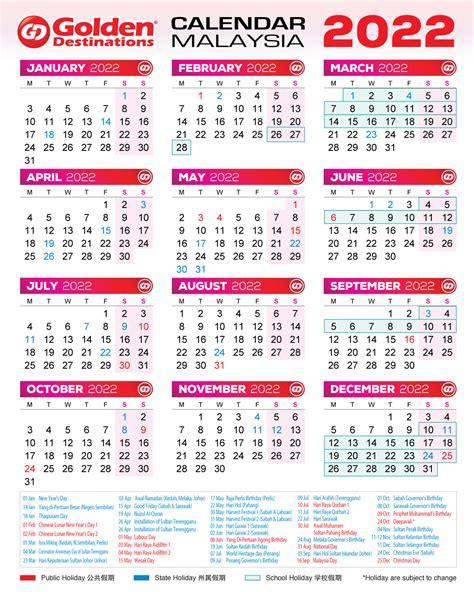 2022 Malaysia Public Holidays And Golden Destinations