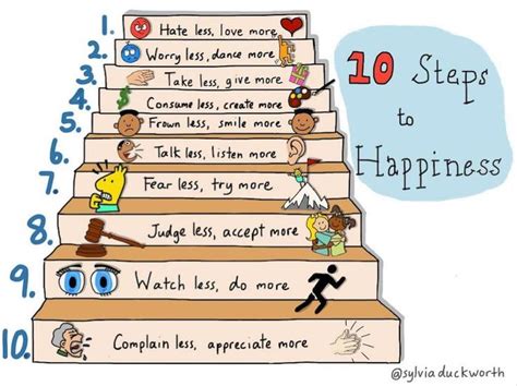 10 Steps To Happiness Action For Happiness Life Inspirational Quotes