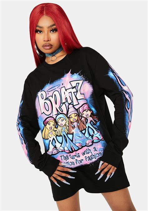 Noir Bratz Pack Graphic Long Sleeve Tee In 2021 Graphic Tee Outfits