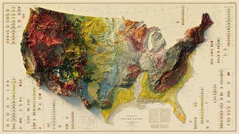Relief Map Of The Usa United States Map