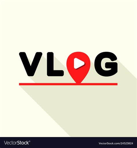 Vlog Logo Flat Style Royalty Free Vector Image
