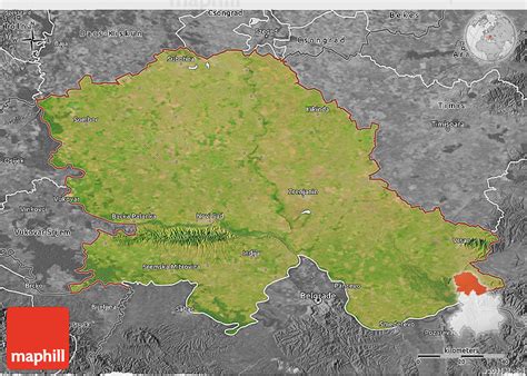 Satellite 3d Map Of Vojvodina Desaturated