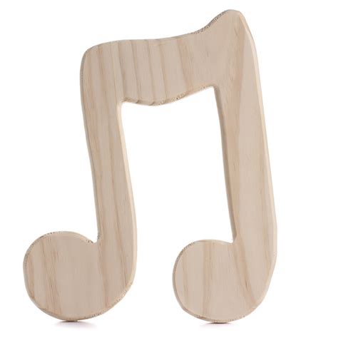 Unfinished Bold Wood Music Double Note Word And Letter Cutouts Wood