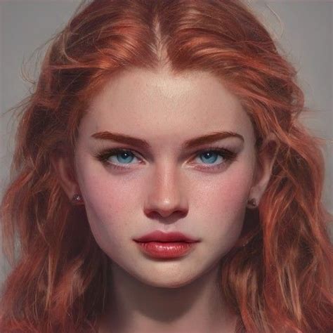 Artbreeder Digital Portrait Art Digital Art Girl Beautiful Redhead