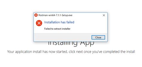 Error While Installing Windows App Failed To Extract Installer Issue