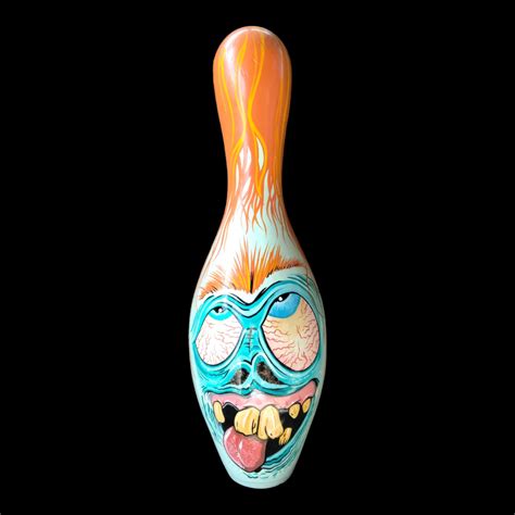 Unique Painted Bowling Pins Creepy Cartoon Painting Custom Painted