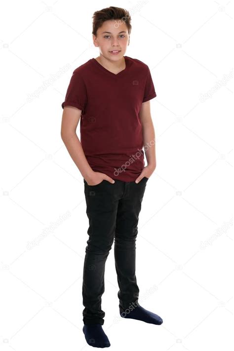 Retrato De Cuerpo Completo Niño Adolescente — Foto De Stock