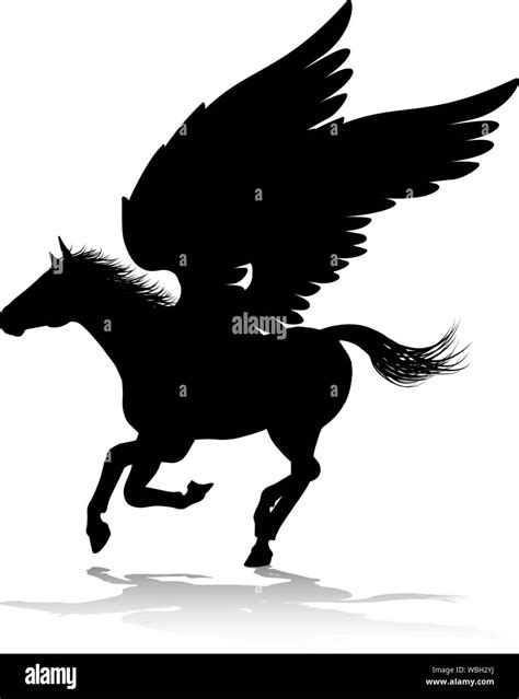 Pegasus Silhouette Mythological Winged Horse Stock Vector Image And Art