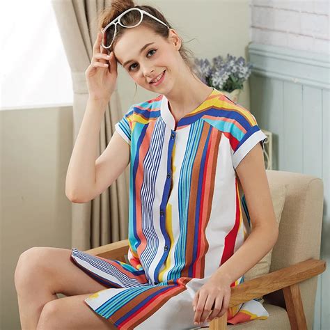 New Arrival High Quality Womens Summer 100 Cotton Sleep Nightgowns Lady Plus Size Homewear
