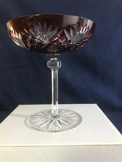 Ajka Crystal Ruby Red Martini Glass Etsy