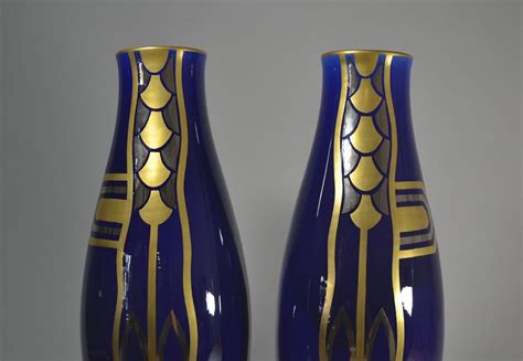 1930 Fr Art Deco Tall Vase Pair Gustave Asch For Saint Radegonde Art Deco Sculptures Bronze