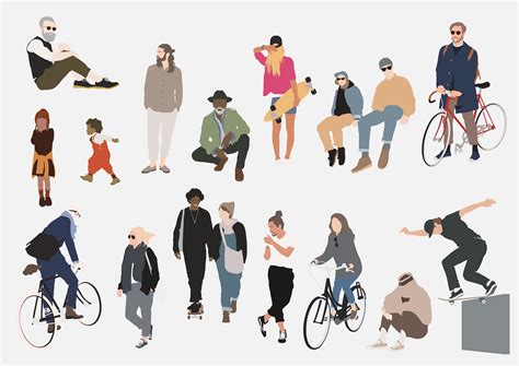 15 Flat Vector People Illustrations 5 Digital File Png Etsy