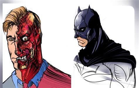 Two Face Batman Sketches By Nobullet On Deviantart