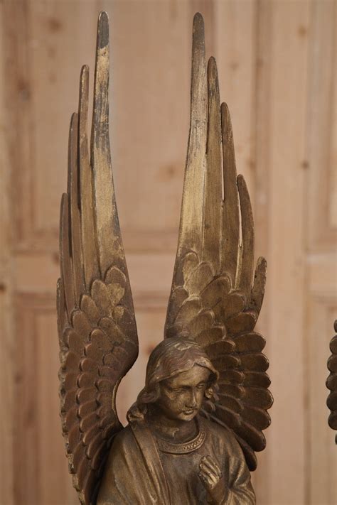 Pair Antique Bronze Angel Statues At 1stdibs