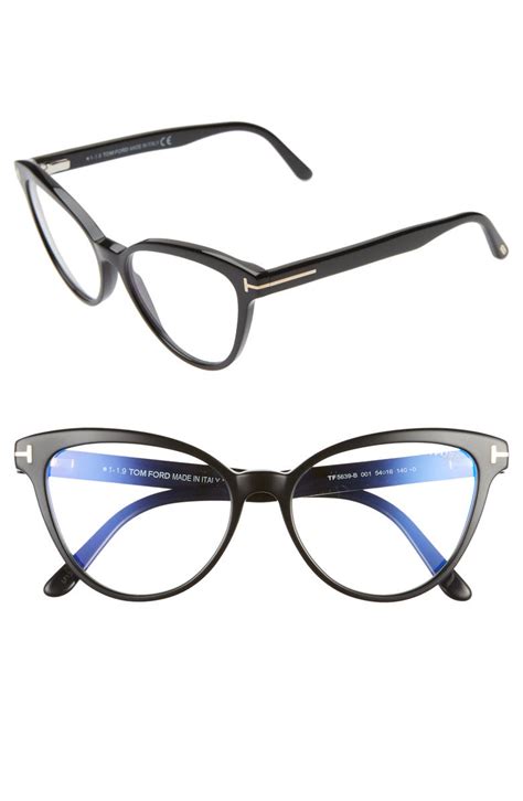 tom ford 54mm blue light blocking cat eye optical glasses nordstrom