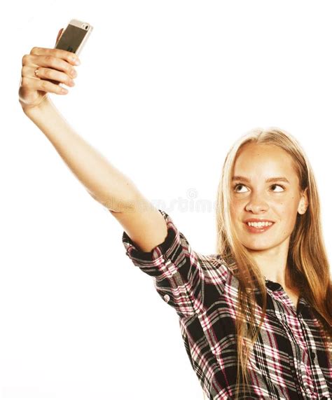 adolescentes mignonnes faisant le selfie d isolement photo stock image du illustration drôle