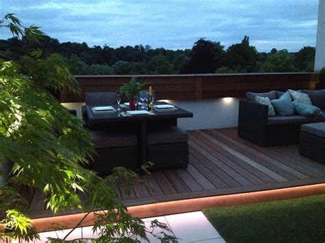 Flexi Led Strip Light Set Into Underside Of Deck Terrace Garden Ideas