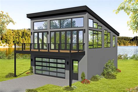 Plan Vr Modern Carriage House Plan With Sun Deck Carriage House