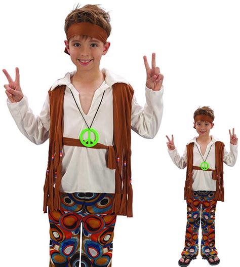 Childrens Kids Boys Hippy Hippie 1960s Fancy Dress Costume Ebay