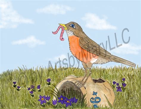 Share the best gifs now >>>. Art Prints > Early Bird Gets The Worm - Artist Mary Mathis