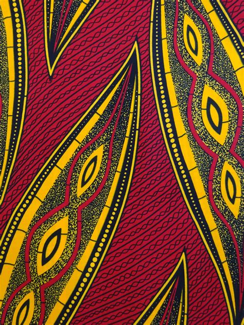 African Print Fabric Sold By Yard Red Yellow African Pattern