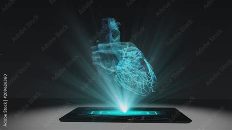 Heart Health Projection Futuristic Holographic Display Hologram