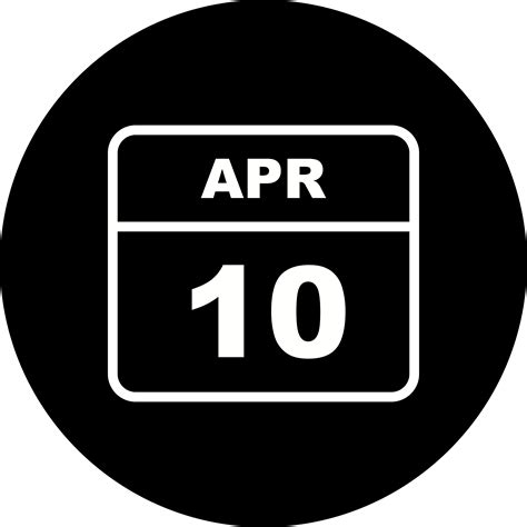 April 10th Date On A Single Day Calendar 505491 Vector Art At Vecteezy