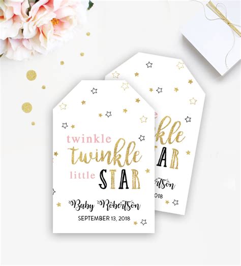 When a baby shower is held after the birth of a baby, an invitation to attend the shower may be combined with a baby announcement. Free Editable Baby Shower Thank You Favor Gift Tags ...