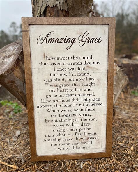 Amazing Grace Sign Custom Song Sign Housewarming T Framed Wood Song
