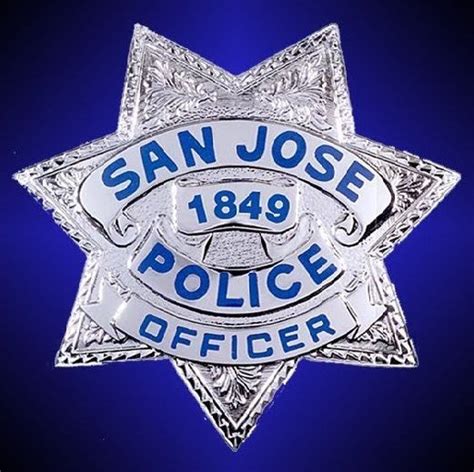 San Jose Police Department Badge Us State Of California Police Officer